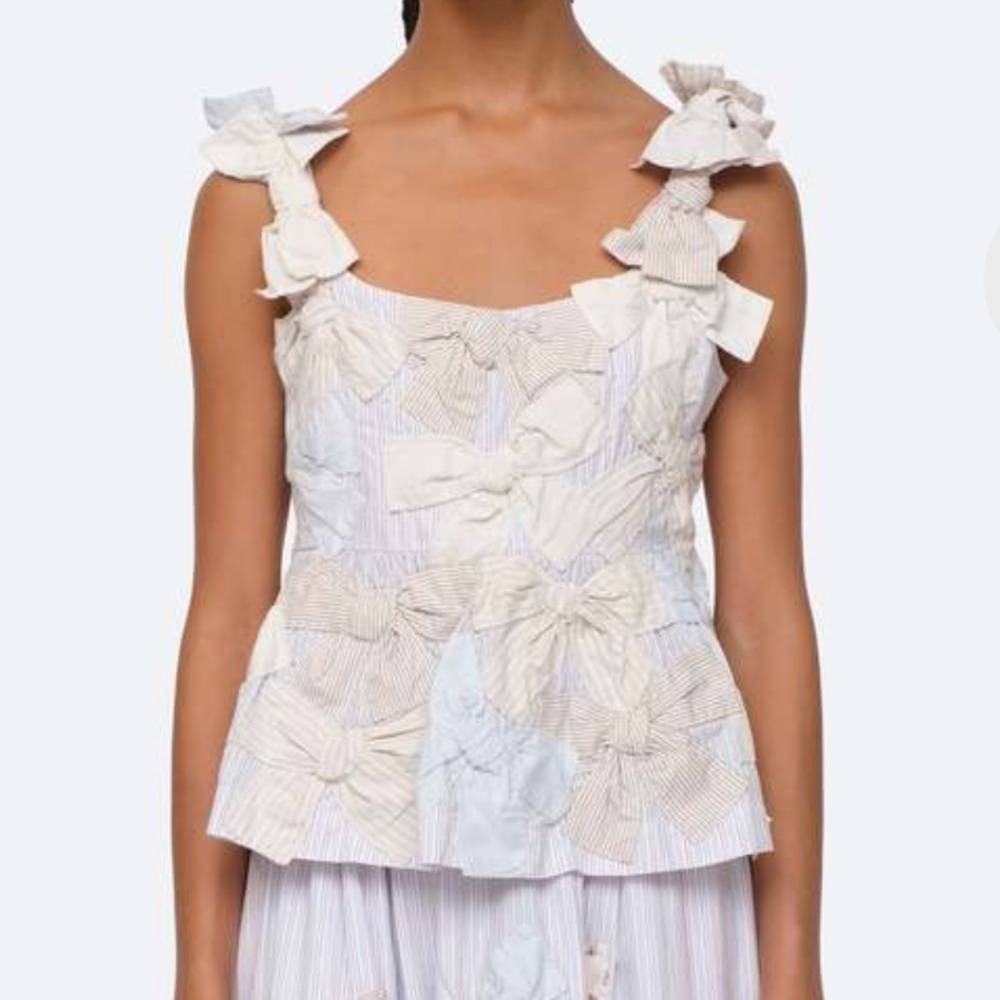 Sea New York Bonnie bow applique top 🎀